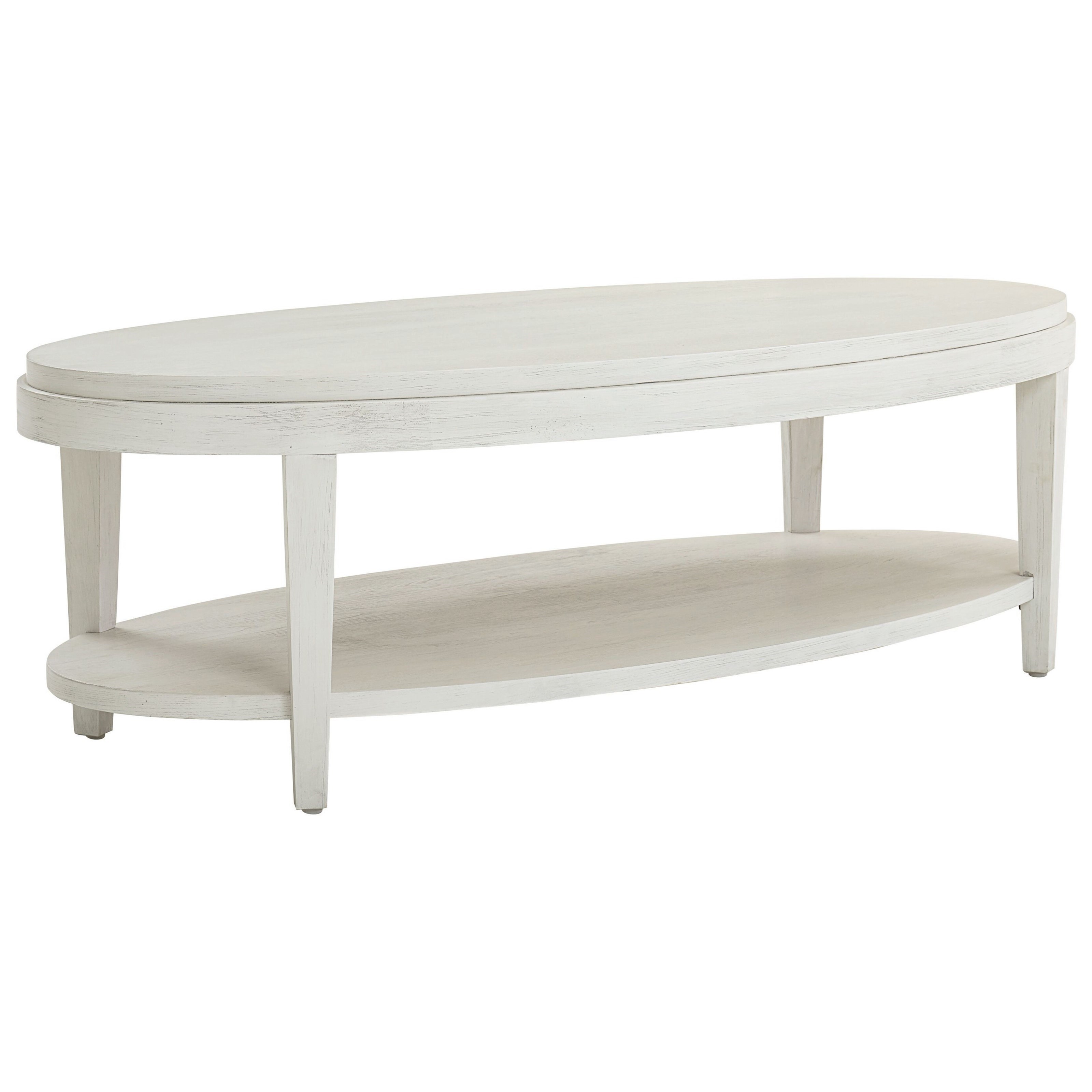 Bassett Ventura 69680630 Transitional Oval Cocktail Table with Shelf